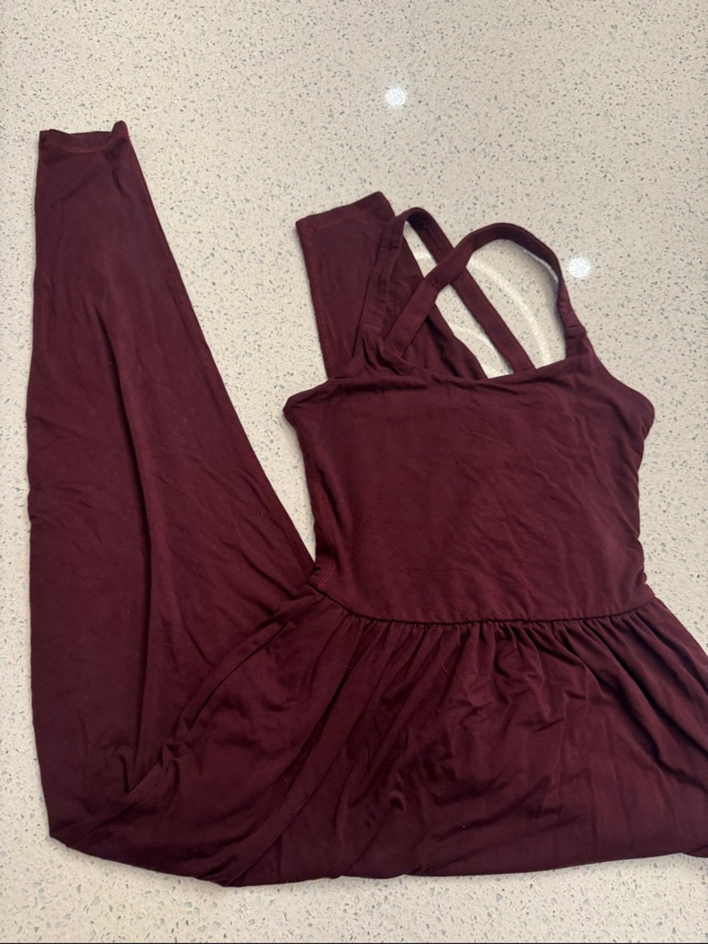 IMBODHI Sleeveless Maroon Jumpsuit with Strappy Back